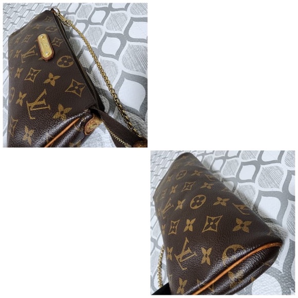 Authentic LOUIS VUITTON Monogram Canvas Eva Clutch/ Crossbody Bag Brown - Picture 6 of 16
